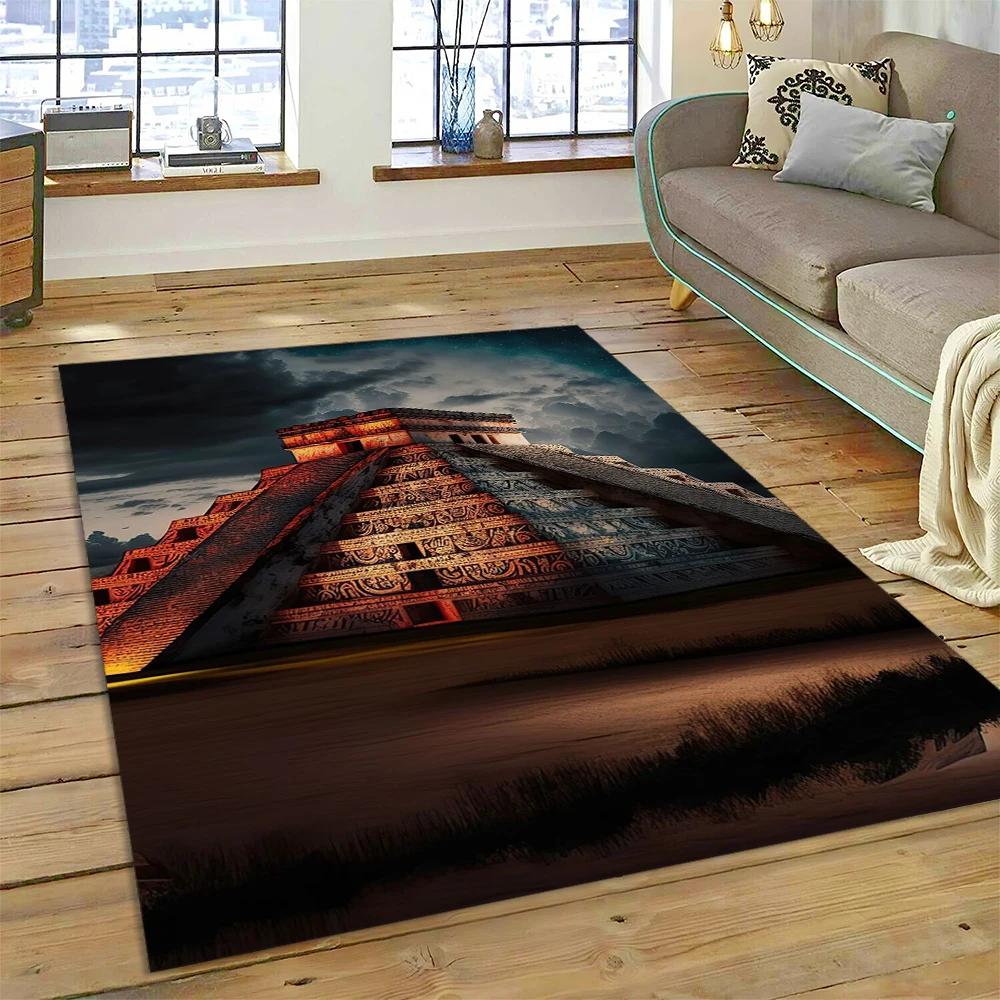Ägyptische Pyramide Berühmte Architektur Teppich Teppich für Zuhause Wohnzimmer Schlafzimmer Sofa Fußmatte Dekor, Kinderbereich Teppich Rutschfeste Bodenmatte