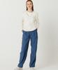 The Studio K Round Slit Silket Cotton Long Sleeve T-Shirt (Ivory)