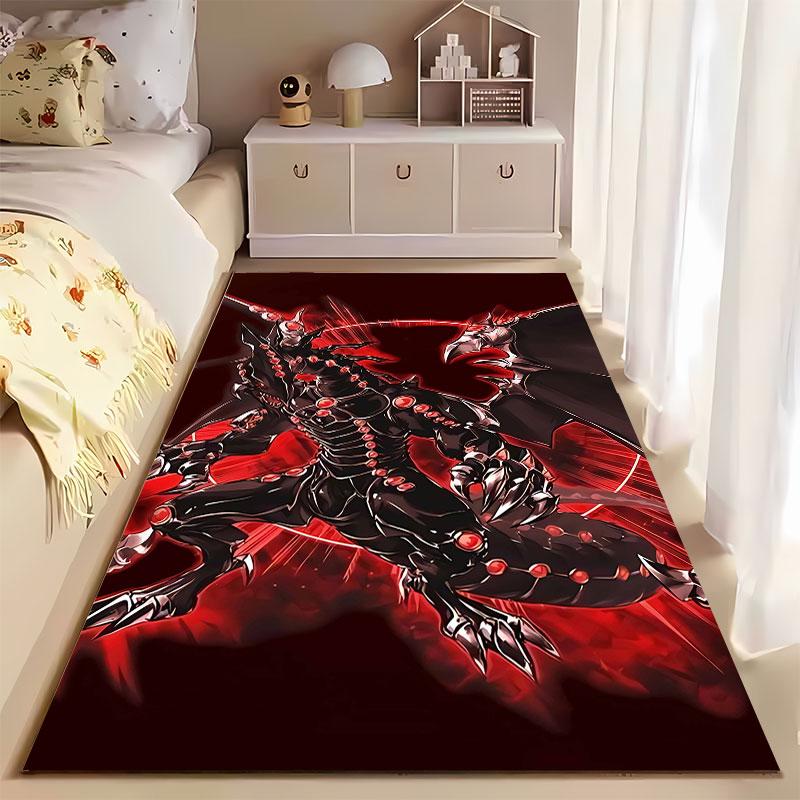 "Red Black Dragon Fantasy Rug" suitable as a non-slip mat for the living room or bedroom sofa