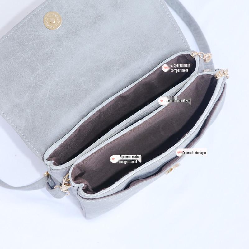 Dámská nubuková jednobarevná crossbody taška na telefon - Japonský a korejský styl mini taška přes rameno