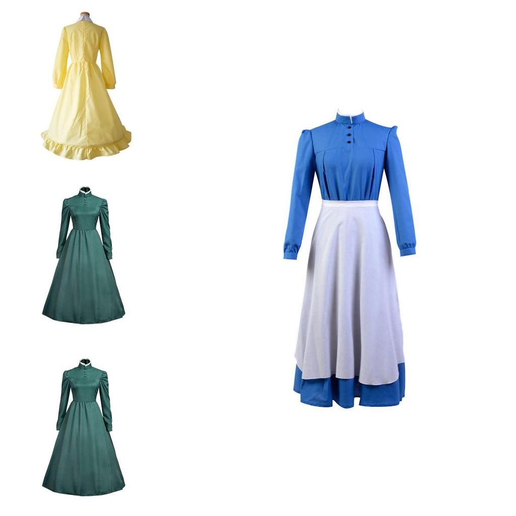 Howl's Moving Castle Sophie Women Buttoned Chest Dress Cosplay Uniform