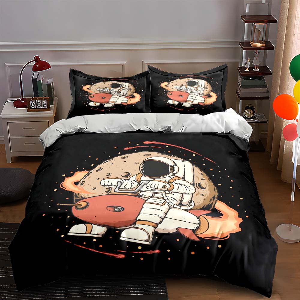 

Astronaut riding rocket Bedding Duvet cover sets Duvet covers Pillowcases gifts (1 * Duvet Cover 2 * Pillowcases, without duvet insert) 135x200cm