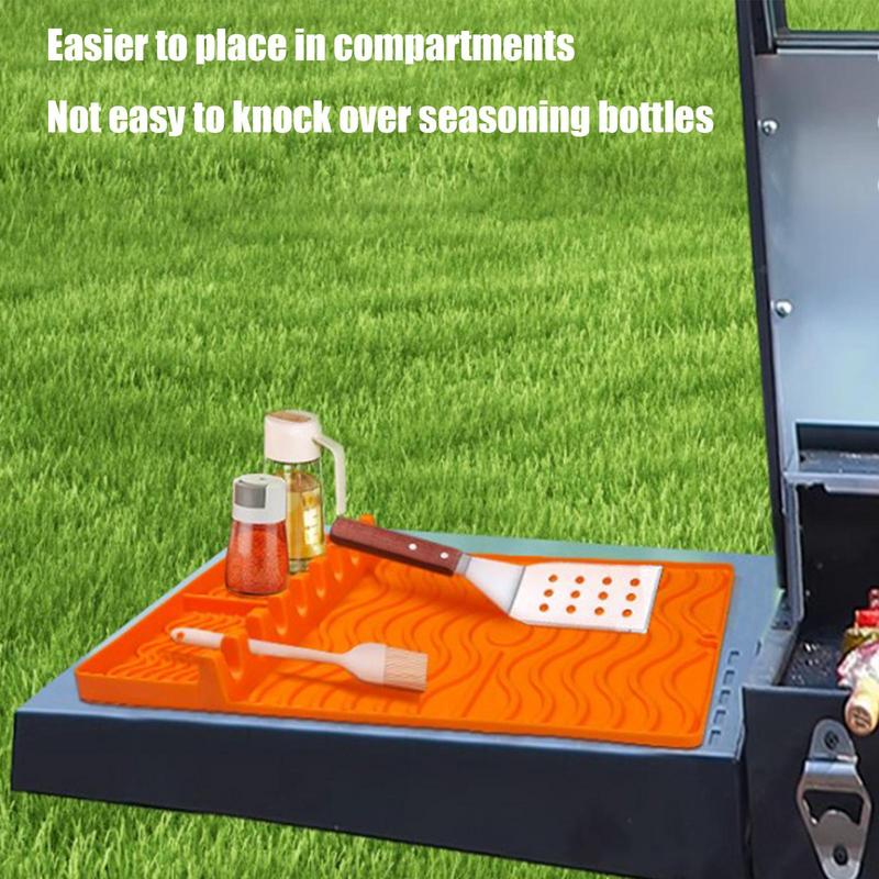 Silicone Grill Mat Silicone Griddle Tools Mat Spatula Mat For Outdoor Grill Kitchen Counter BBQ