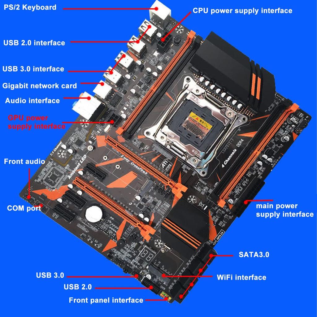 Základní deska Dpofirs X99 CPU LGA E5 2620 V3 Základní deska CPU podporuje DDR4 WiFi a gigabitovou síťovou kartu pro stolní počítač Combo, sada 2011-3, 4-kanálová