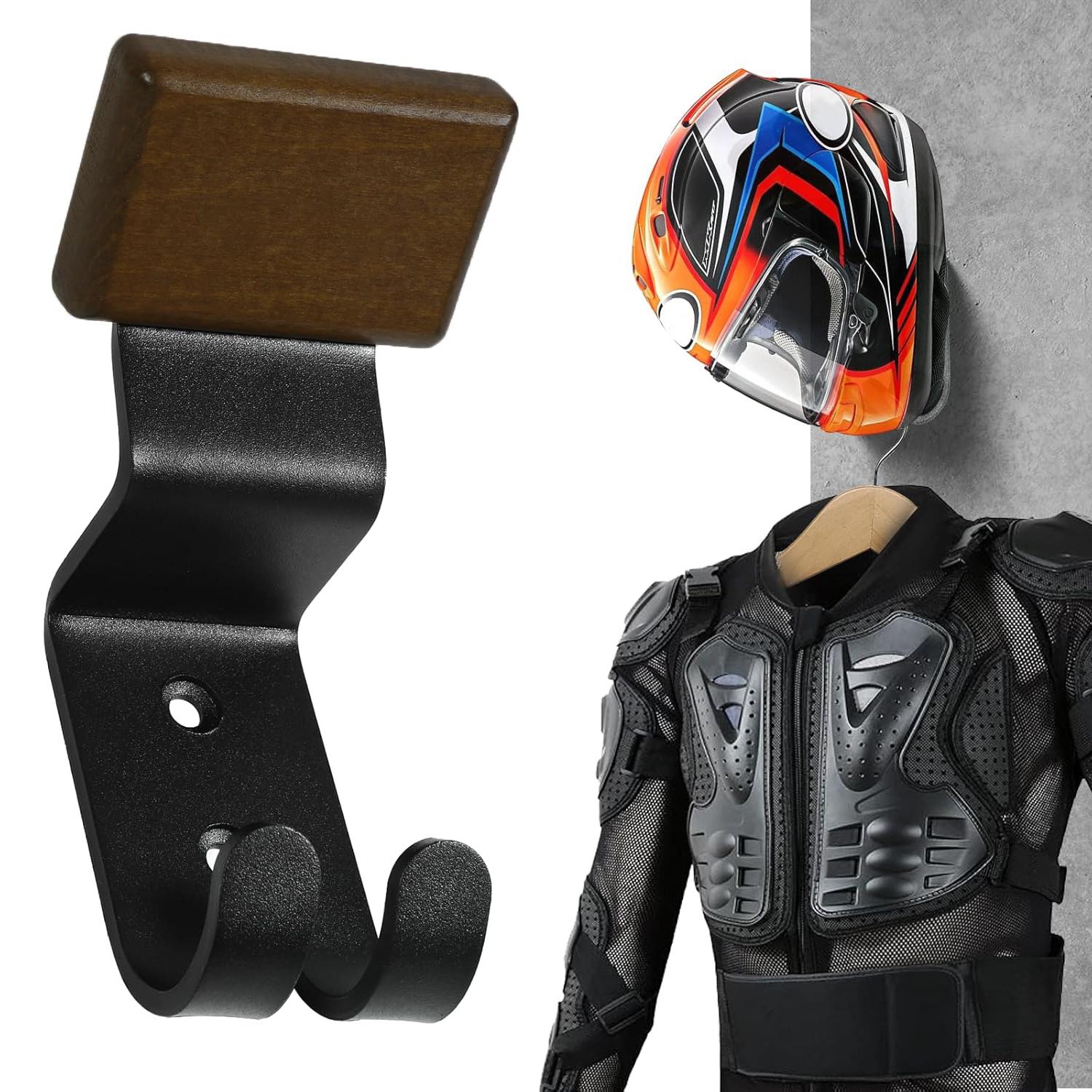 

Motorcycle Helmet Holder Wall Mounted Bicycle Helmet Display Rack 180° Rotatable Motorcycle Car Parts Tool for Bag Coats Caps чёрный