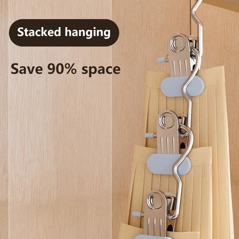 5/10Pcs Upgrade Widen Closet Clothes Organizer No Trace Clothespins Clothes Pegs With Hooks Pants Socks Drying Clothes Hangers