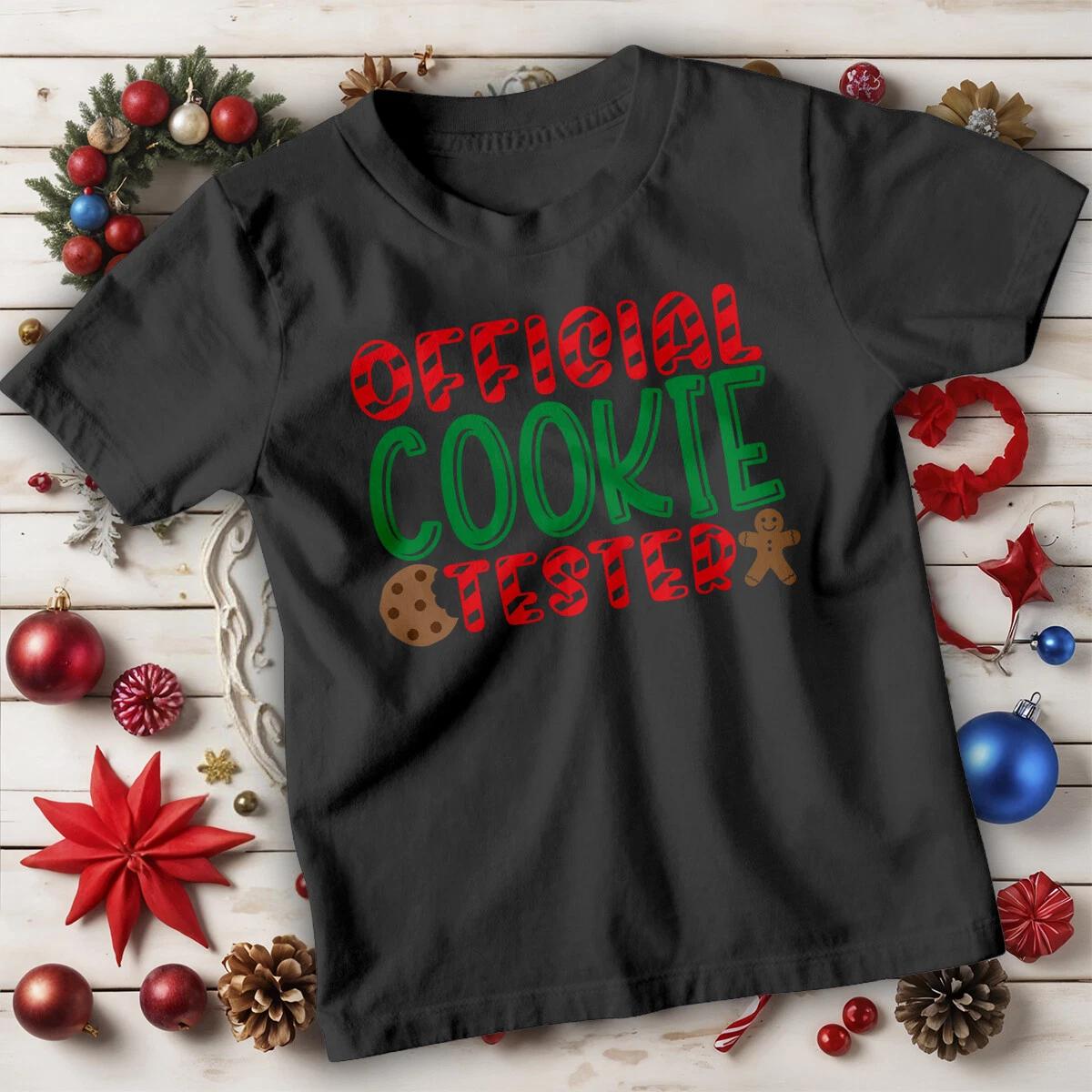 Boys and Girls Christmas Cookie Tester T-Shirt Tee for Kids #MC 160