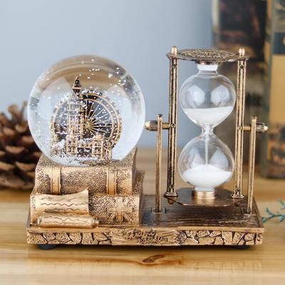 LED MusicCrystal Snow Glober,Sand Timer,Hourglass,Home Decor,Table Decor