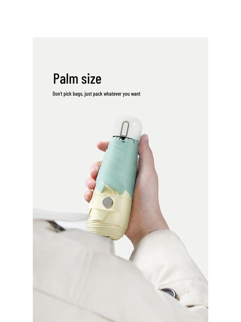 Ultralight Five-Fold Pocket Umbrella: Mini Black Glue Sunshade for Rain or Shine