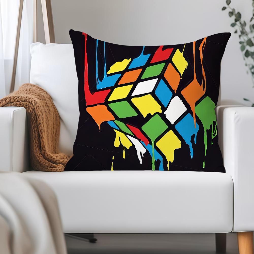 Game R-Rubik C-Cube Pillow Case Applicable Space For Guest Rooms Interiors Cars Office House Decoration