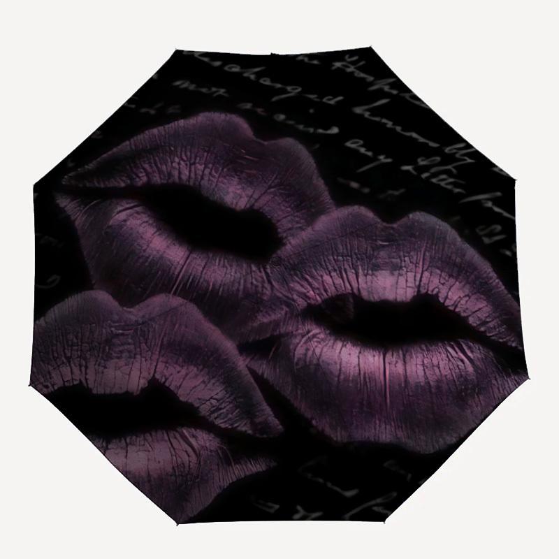 

1pc Lips Kiss Automatic Open/Close Umbrella Compact Folding Umbrella, All-Season Portable Umbrella for Women/Men F1124142