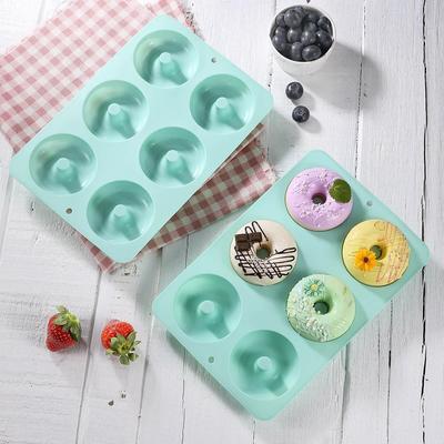 6 Hole Silicone Donut Mold Non-Stick Heat-Resistant Baking Tool For Cake Muffins Reusable Kitchen Accessories