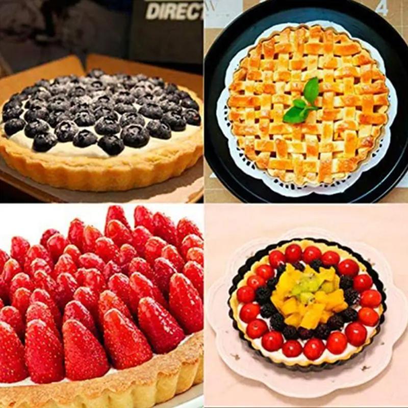 5/8/9 Inch Round Pizza Pan Non-Stick Baking Tray Carbon Steel Tart Quiche Flan Pan Cake Mould Bottom Removable Pie Pan Bakeware