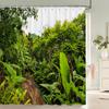 3D Tropical Rainforest Forest Landscape Printed Shower Curtain with Hook Bathroom Waterproof Polyester Bath Curtain Home Decor