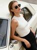 Prada PR65ZS Gold Oval Sunglasses, UV400 Retro Luxury Shades