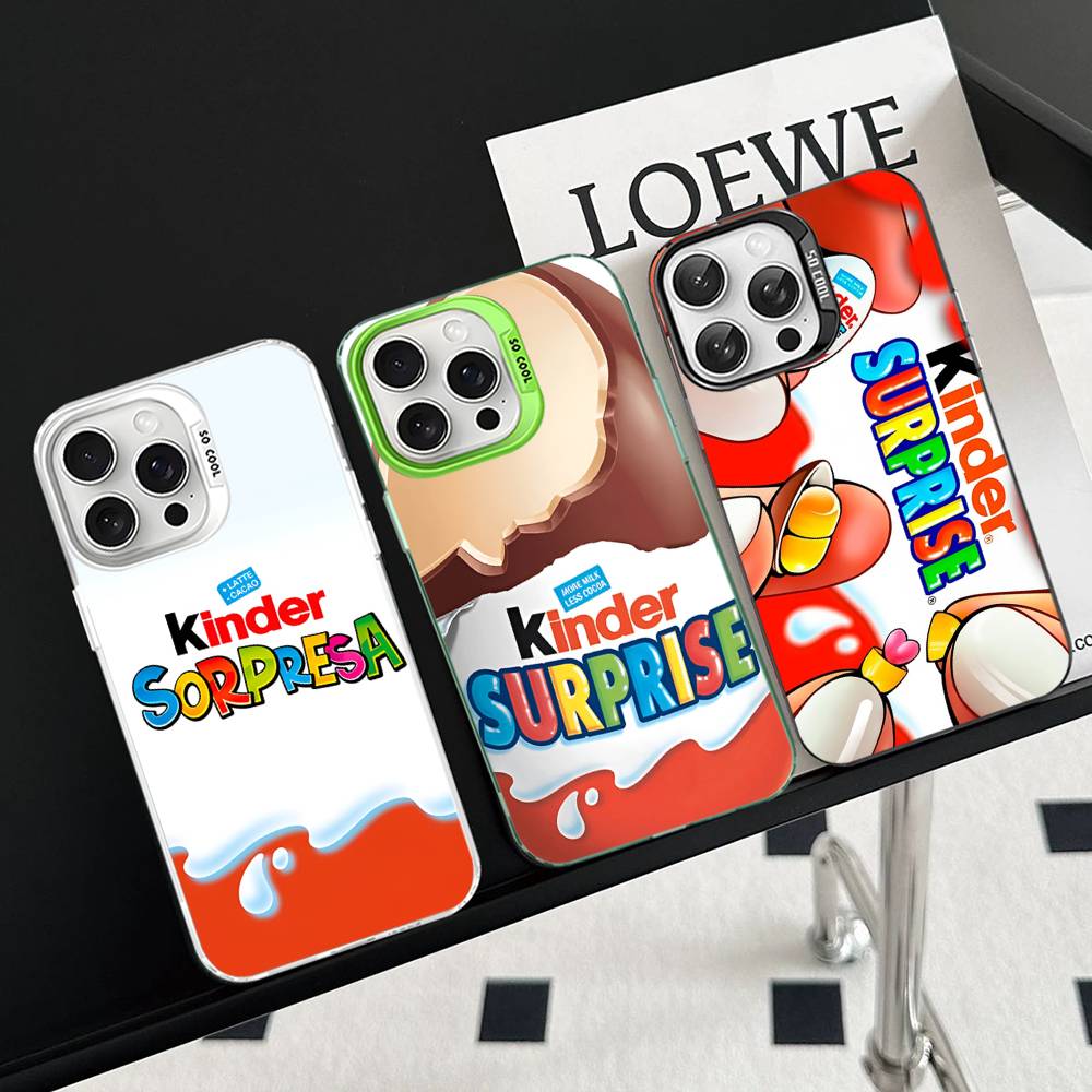 Trolly Egg KINDER JOY Surprise Phone Case For IPhone 17 16 15 14 13 12 11 Pro MAX Matte Shockproof Back Anti Fall Matte Cover