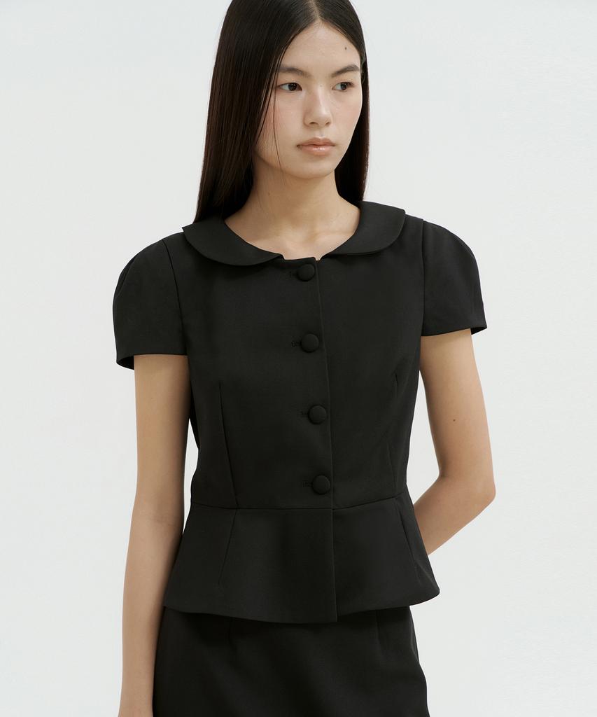 Lucirju Round Jacket + Lace Skirt Set (Black)