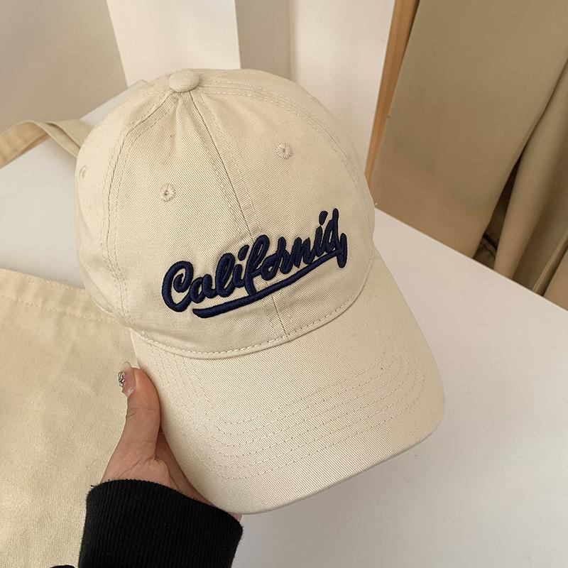 Big Head Circumference Baseball Cap Female Soft Top Wide Brim Showing Face Small Cap Retro Red Couple Hat