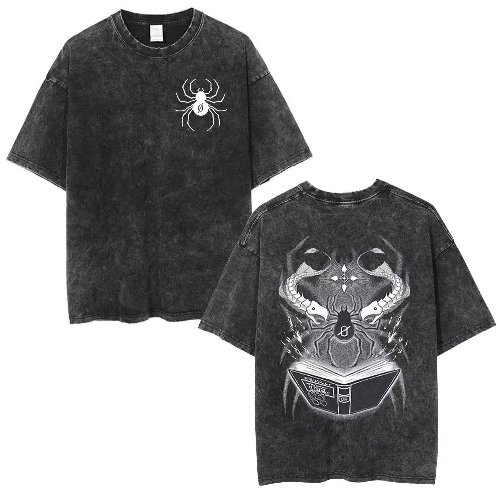 Anime HUNTERHUNTER Chrollo Lucilfer Phantom Troupe Graphic Tshirt Men Washed Casual Tshirts Male Female Casual Plus Size Tee XL