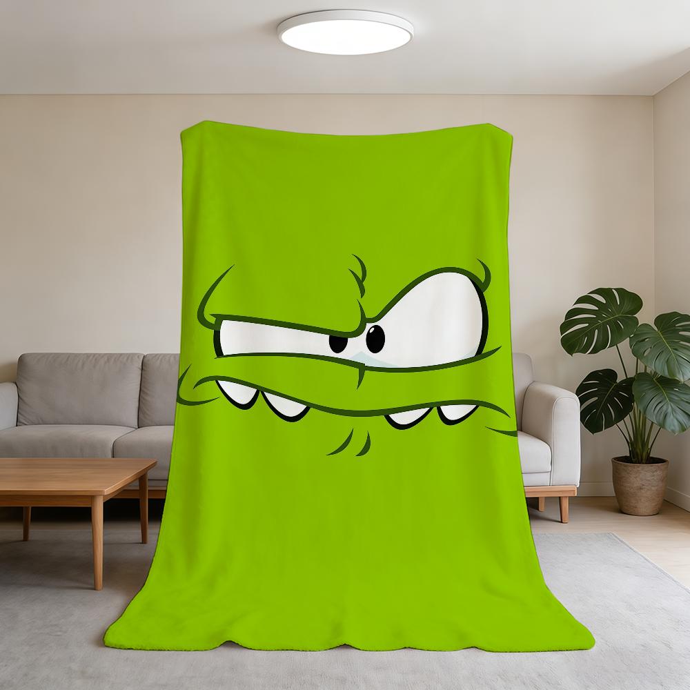 

Cute Cartoon Game Funny O-Om N-Nom Blanket Super Warm Comfortable Plush Throw Blanket Child Home Sofa Bedroom Gift 75x90cm