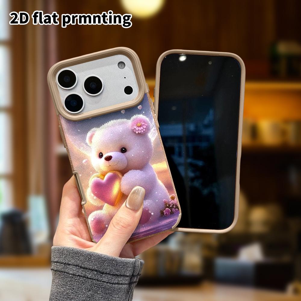 Phone Case: Lambskin 2D Flat Samsung Galaxy A34 A35 M05 M06 S20 S22 S21 FE Plus 5G Protective Case, Heart Bear, Christmas and Halloween Gifts