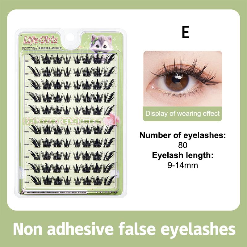 Self Adhesive Eyelashes Cluster Lashes No Glue Individual Lashes Soft Idol Lash Clusters Reusable Self Adhesive Lashes