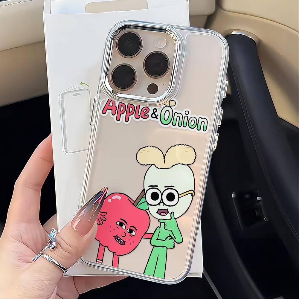 Cartoon Apple And Onion Phone Case for Xiaomi Redmi Note A5 A3 15 14 13 14c 13c 12 11 12s 12c 10c 10 9 Pro Plus 4G 5G Cover