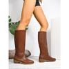 Retro Low-heeled Knight Boots 2025 Winter New British Style Sleeves Are No More Than Knee-length Boots for Women