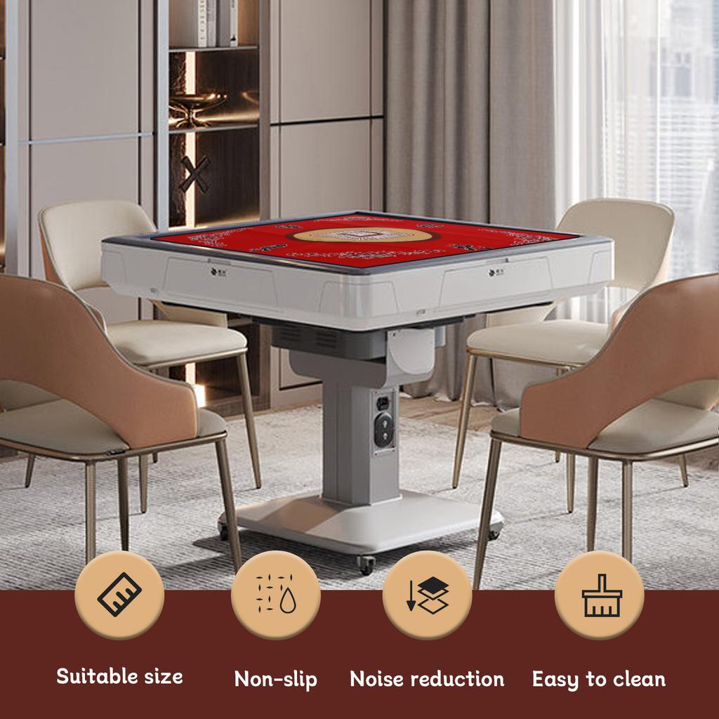 80x80cm Große Mahjong Matte Geräuschdämmend Brettspiel Tischmatte Polyester Rutschfest Mahjong Zubehör Tischdecke für Heimspielparty