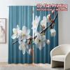 Set Of 2 Flat Printing Curtains Without Rod Spring Blossom Popular Polyester Easy Install Curtain Semi Sheer