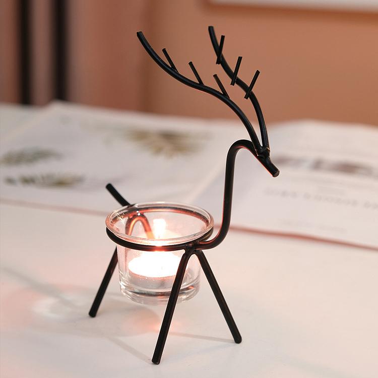 Portacandele in Ferro Moderno Romantico Retro Domestico Hotel Tavolo Ins Decorazione Cena a Lume di Candela di Natale Portacandele Ornamenti