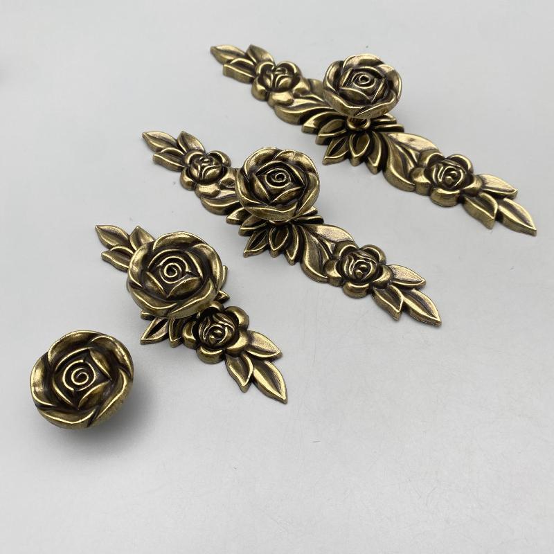 Rose Decorative Cabinet Knobs Floral Knob Cupboard Door Knobs Ivory White Drawer Pulls Cabinet Handle Knobs for Dresser Cabinet