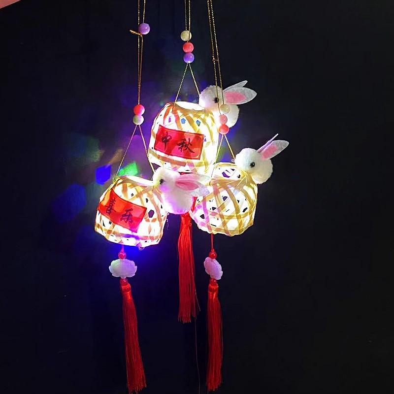 Ancient Style Rabbit Lantern: Bamboo Weaving Luminous Toy for Mid-Autumn & New Year