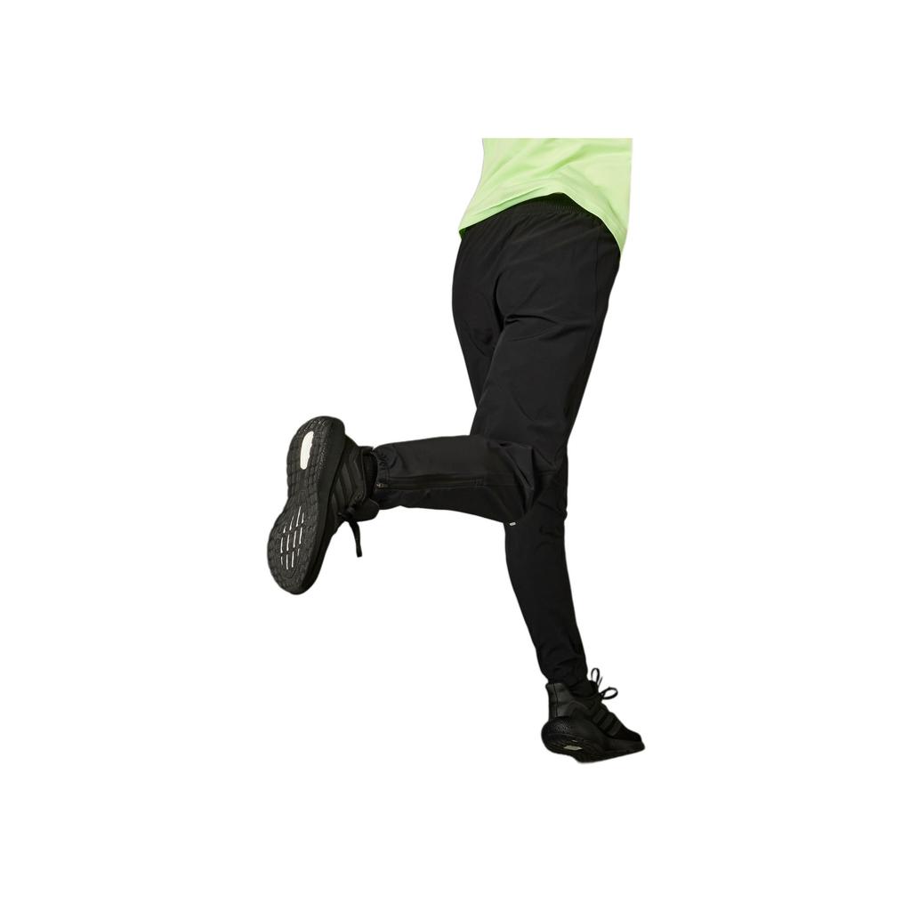 Adidas Run It Tko Joggers With Solid Color Logo And Zippered Ankles Women Bottoms Black IQ0918