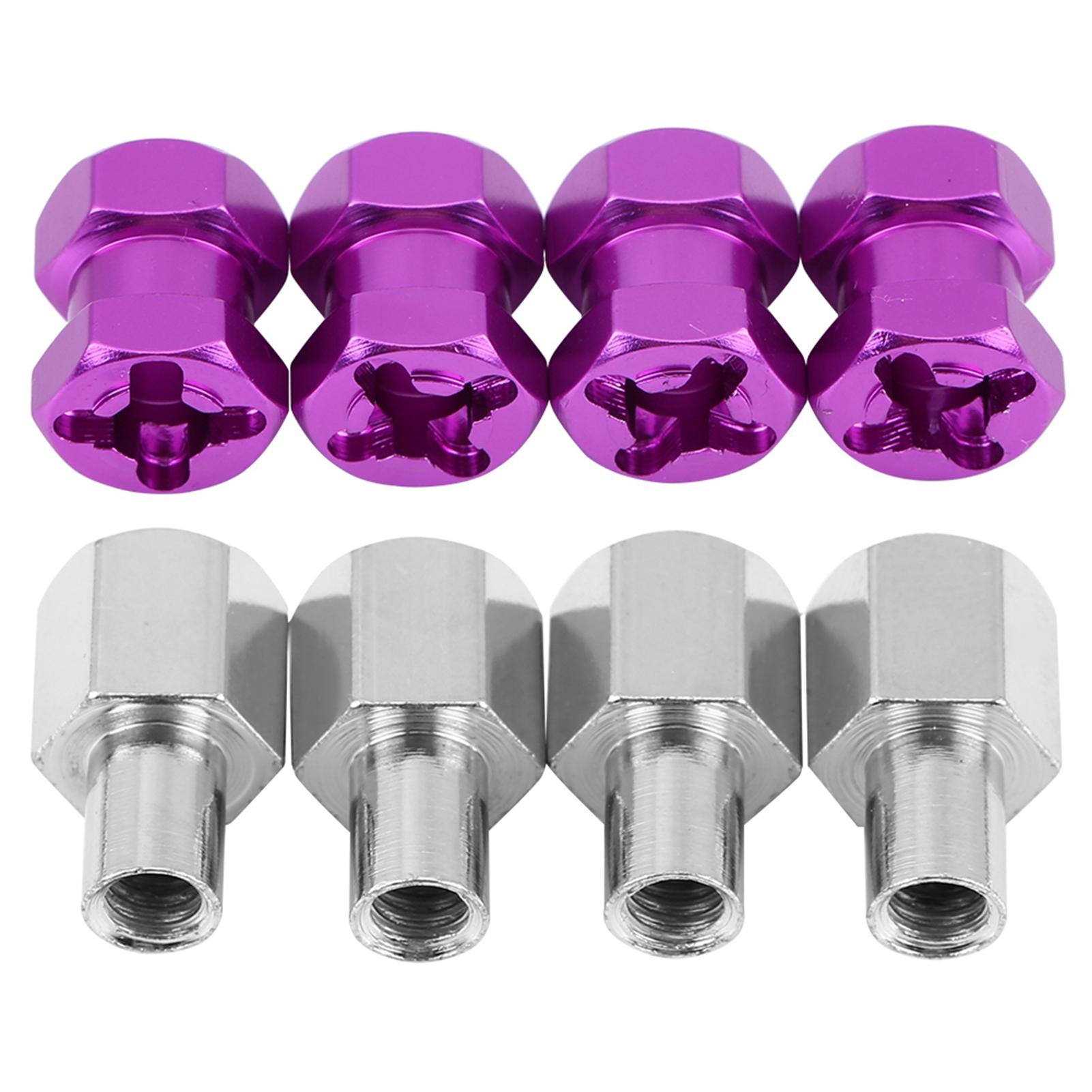 

4pcs 12mm RC Hex Wheel Hub Metal Adapter for D90 AX10 CC01 SCX10 F350 Crawler (15mm Purple)