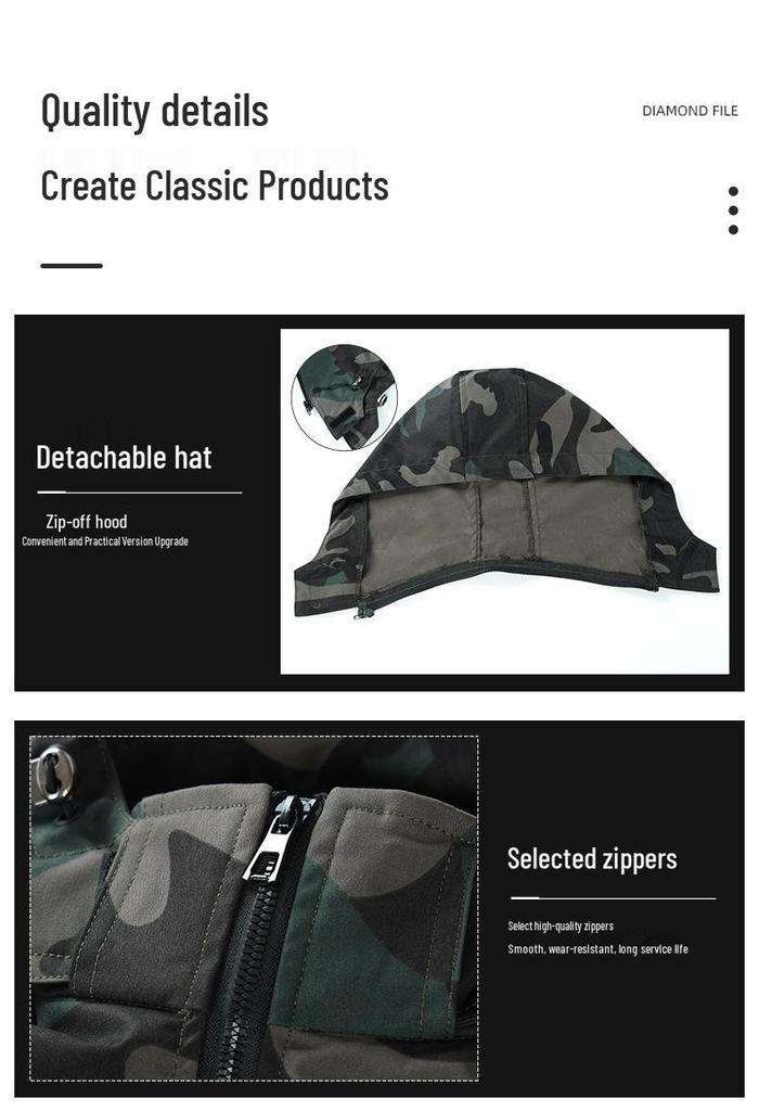 Herren Tarnung Kapuzen Arbeitskleidung Set - Frühling & Herbst Outdoor Jacke