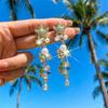Pendiente Largo Colgante Estrella de Mar Coral Estilo Boho para Mujer Perla de Imitación Circonita de Colores Borla Larga Pendiente de Gota Joyería de Verano Playa Océano