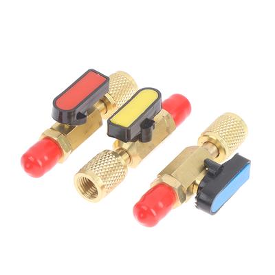 1/4" Male To 1/4" Female Straight Ball Valve Charging Hoses Manifold Accessories