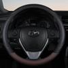 PU Leather Contrast Colour Car Steering Wheel Cover  Sweat Absorbent, Wear Resistant and Non-slip, Universal In All Seasons