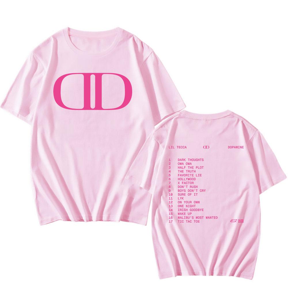 Lil Tecca DOPAMINE Camiseta del Álbum Impresión Gráfica de Rapper Camisetas de Moda Camiseta de Algodón de Manga Corta Unisex Streetwear Hip Hop Camisetas para Hombre