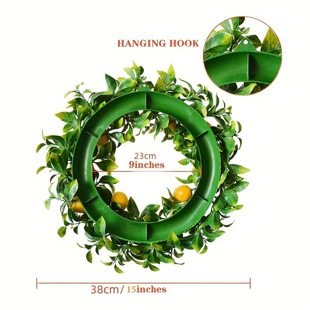 Künstlicher Zitronenkranz für die Haustür Künstlicher Frühlingskranz für die Haustür Bauernhäuser Außendekorationen Hochzeitsdekorationen