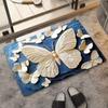 VIKAMA Minimalist Butterfly Quick Drying Anti-Slip Floor Mat for Bathroom Entrance - Non-Slip Carpet Mat