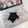 2025 New Leather Pendant Head Layer Leather Mini Earphone Bag Turtle Pendant Wallet Cross Border
