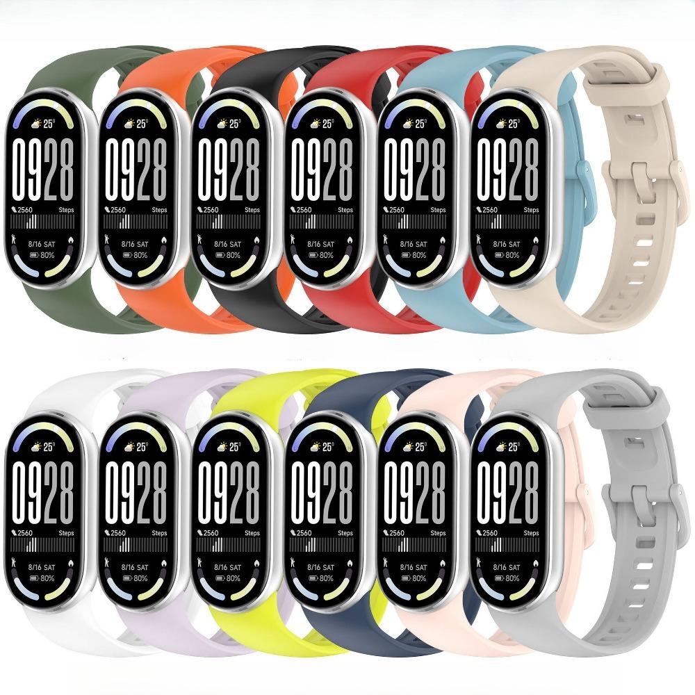 5/12Pcs Fashion Silicone Strap for Xiaomi Mi Band 8 9 10 Waterproof Sport Bracelet Women Wristband for Mi Band 3/4/5/6/7 Breathable Men Watchband
