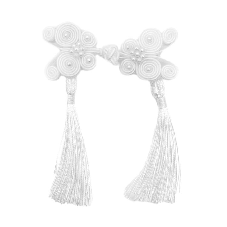 Китайский костюм Тан с бахромой Ципао Пуговицы Застежка-узел Застежки Пряжка для рукоделия белый