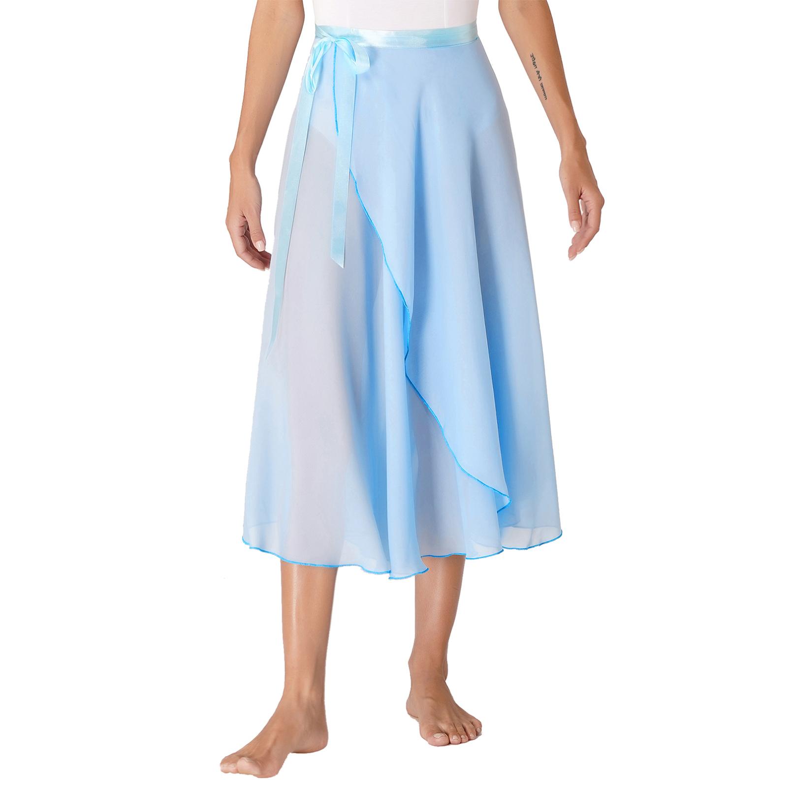 

Жіноча струмуюча спідниця зі шнурівкою Балетна тренувальна спідниця з запахом для сучасних танців Спідниці міді Пляжний одяг Cover Up One Size