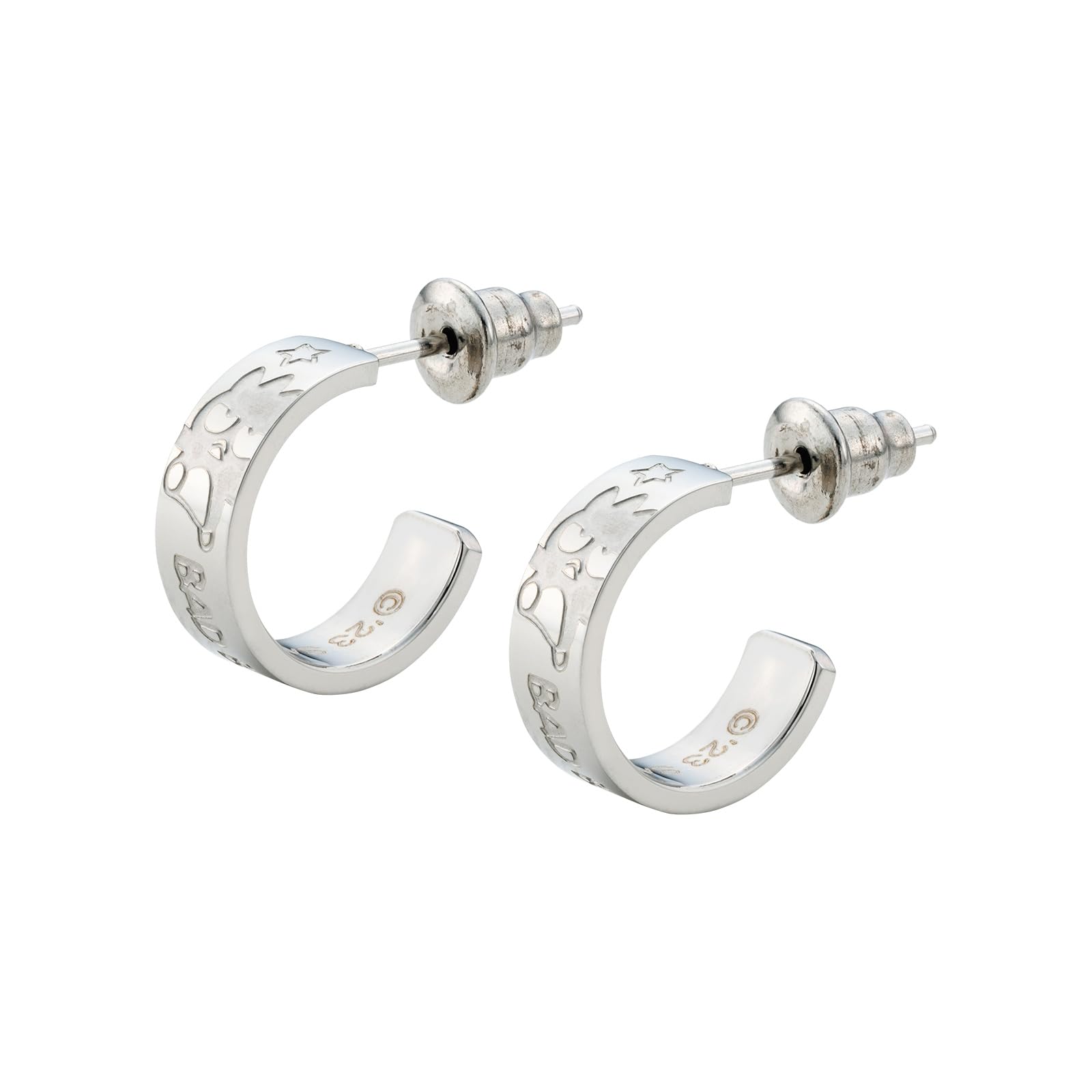

Bad Badtz Maru Sanrio Characters Stainless Steel Earrings Half Hoop both [White Clover] (2 pieces/for ears) SAST-P010SV