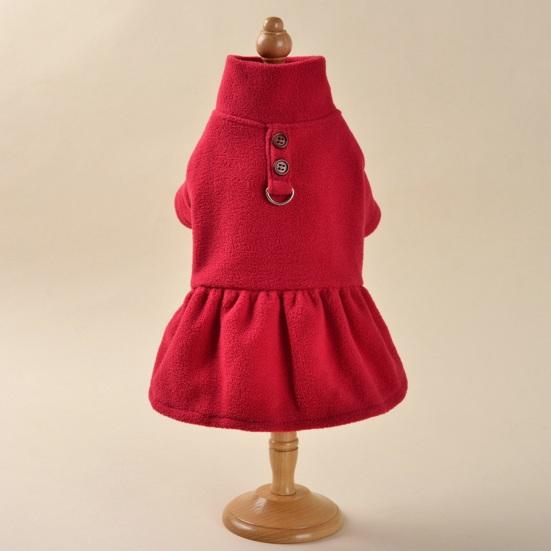 Pet Dress Comfortable Dogs Winter Warm Clothes Fashionable Cats Pullover Skirt with Traction Ring Pet Supplies