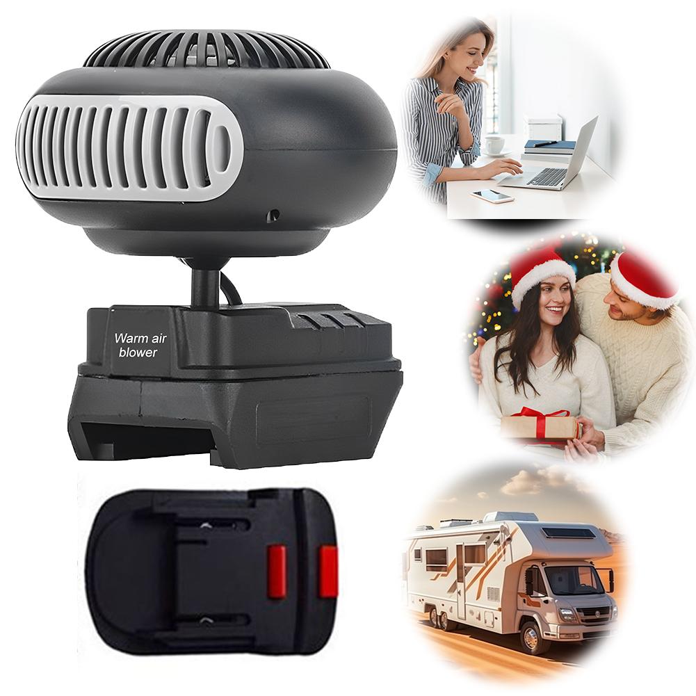 170W Portable Small Space Heater Battery Powered Desktop Heating Fan 2 Gear Adjustable Electric Heater Fan for Home Office Car