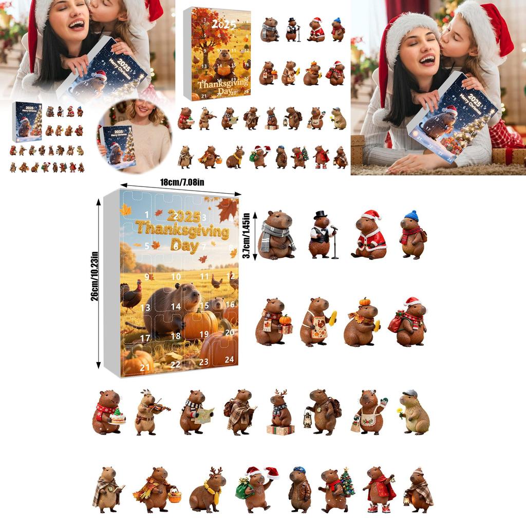 Christmas Countdown Series Marmot 24piece Acrylic Hanging Calendar For Seasonal Gift